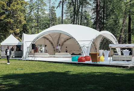 Гексагональный шатер в Панорамный шатер